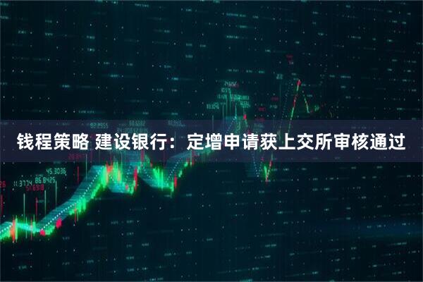钱程策略 建设银行：定增申请获上交所审核通过