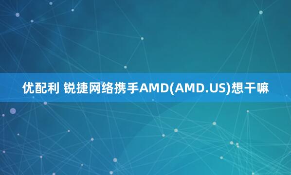 优配利 锐捷网络携手AMD(AMD.US)想干嘛