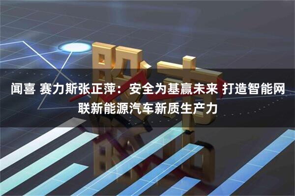 闻喜 赛力斯张正萍：安全为基赢未来 打造智能网联新能源汽车新质生产力
