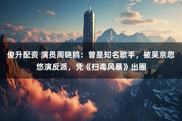 俊升配资 演员周晓鸥：曾是知名歌手，被吴京忽悠演反派，凭《扫毒风暴》出圈