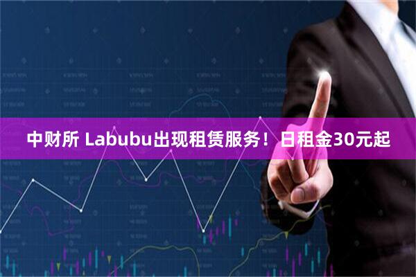 中财所 Labubu出现租赁服务！日租金30元起